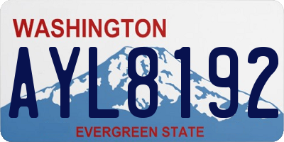 WA license plate AYL8192
