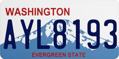 WA license plate AYL8193