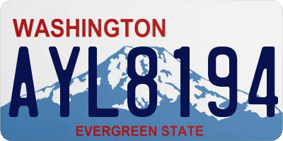WA license plate AYL8194