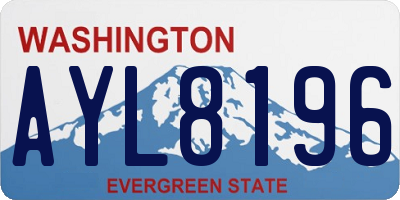 WA license plate AYL8196