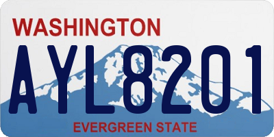 WA license plate AYL8201