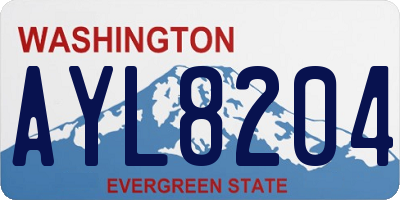 WA license plate AYL8204