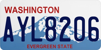 WA license plate AYL8206