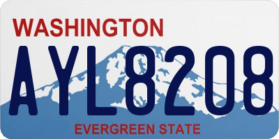 WA license plate AYL8208