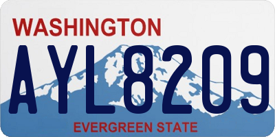 WA license plate AYL8209