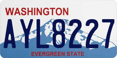WA license plate AYL8227