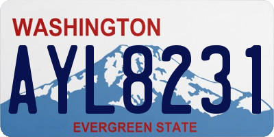 WA license plate AYL8231