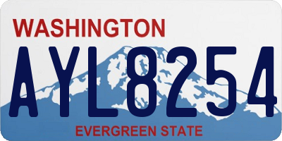 WA license plate AYL8254