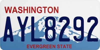 WA license plate AYL8292