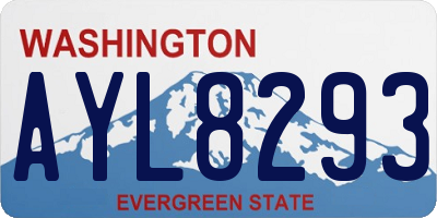 WA license plate AYL8293