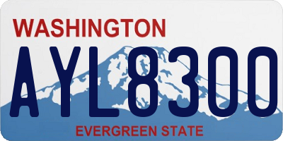 WA license plate AYL8300