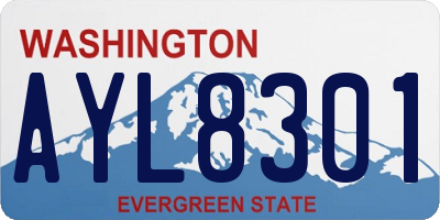 WA license plate AYL8301