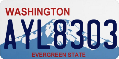 WA license plate AYL8303
