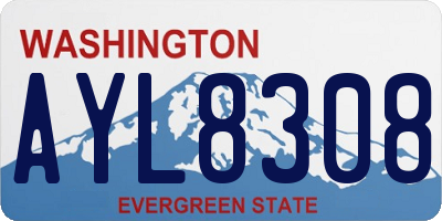 WA license plate AYL8308