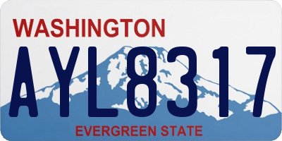 WA license plate AYL8317