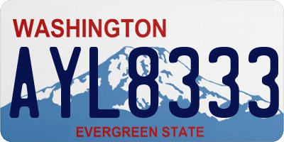 WA license plate AYL8333