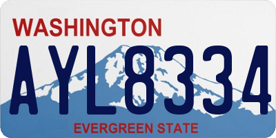 WA license plate AYL8334