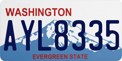 WA license plate AYL8335