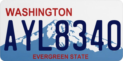 WA license plate AYL8340