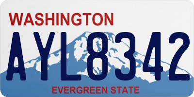 WA license plate AYL8342