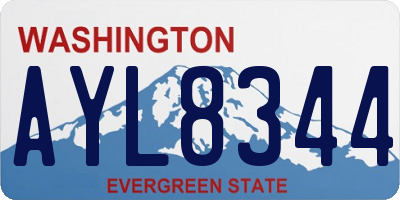WA license plate AYL8344