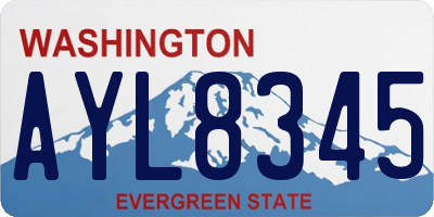WA license plate AYL8345
