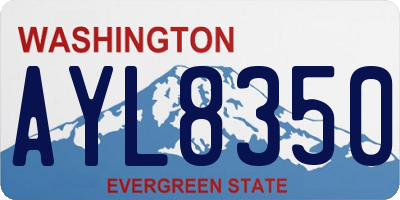 WA license plate AYL8350