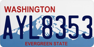 WA license plate AYL8353
