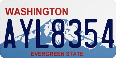 WA license plate AYL8354