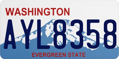 WA license plate AYL8358