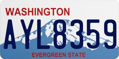WA license plate AYL8359
