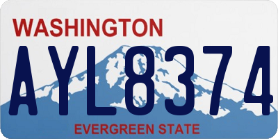 WA license plate AYL8374