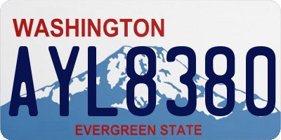 WA license plate AYL8380