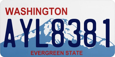 WA license plate AYL8381
