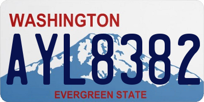 WA license plate AYL8382