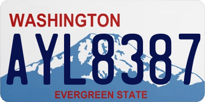 WA license plate AYL8387