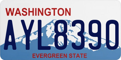 WA license plate AYL8390