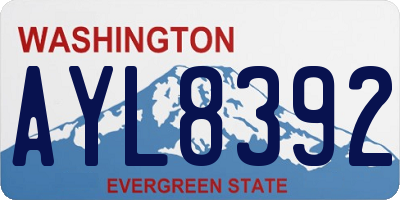 WA license plate AYL8392