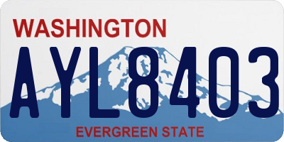 WA license plate AYL8403