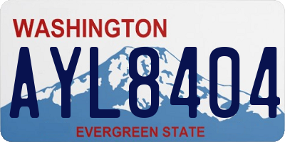 WA license plate AYL8404