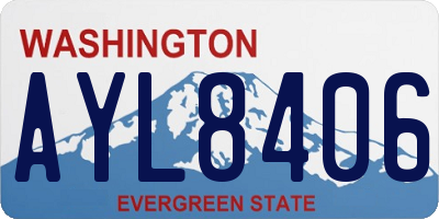 WA license plate AYL8406