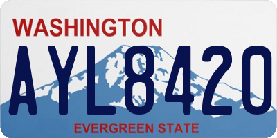 WA license plate AYL8420