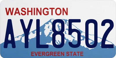 WA license plate AYL8502