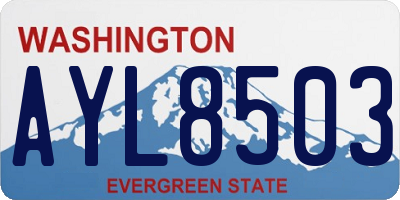 WA license plate AYL8503