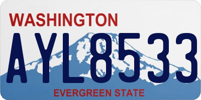 WA license plate AYL8533