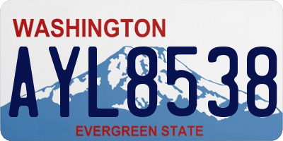 WA license plate AYL8538