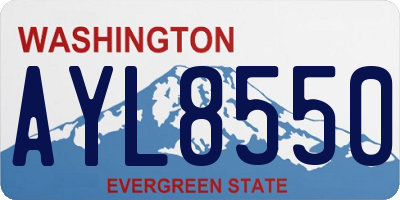 WA license plate AYL8550