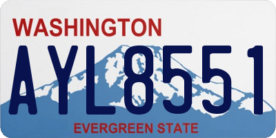 WA license plate AYL8551
