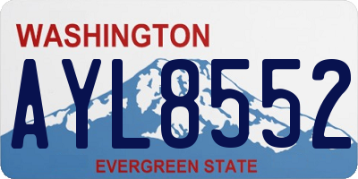 WA license plate AYL8552