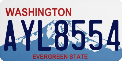 WA license plate AYL8554